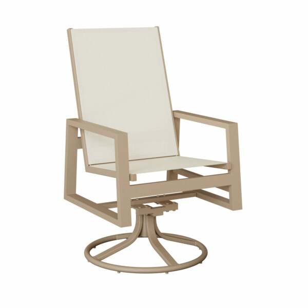 Vida High Back Sling Swivel Rocker Dining Chair